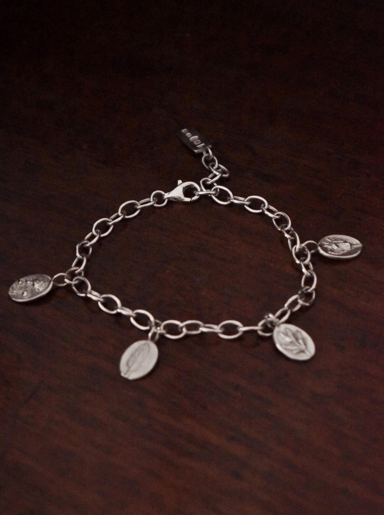 Hallmarked 925 Flower Charm Bracelet