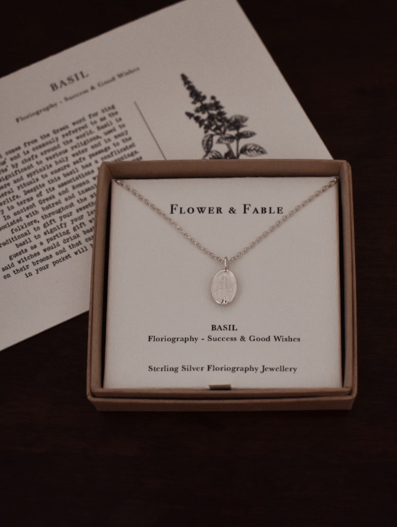 Basil Charm Necklace - Sterling Silver