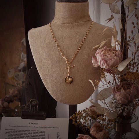 Broom Coin Watch Chain Necklace Gold