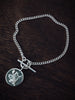 Cinquefoil Curb T-Bar Bracelet Sterling Silver