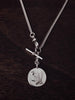 sterling silver cinquefoil charm watch chain coin necklace