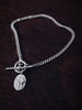 Sterling Silver Curb T Bar Charm Bracelet