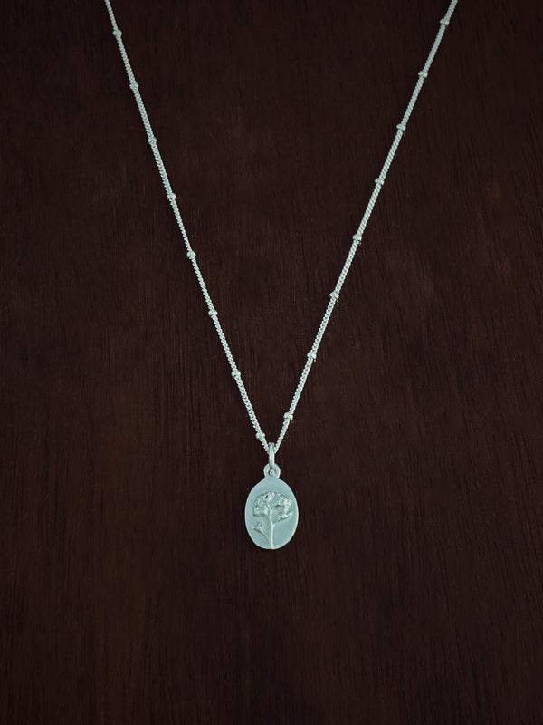 Curb satellite necklace chain sterling silver