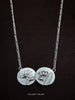 Double Coin Figaro Chain Necklace - Sterling Silver