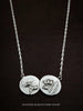 Double Coin Barleycorn Chain Necklace - Sterling Silver