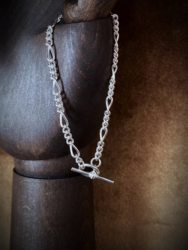 Figaro T-Bar Bracelet - Sterling Silver