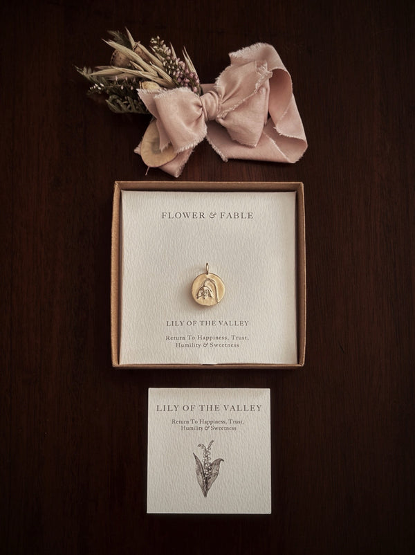 9ct Gold Lily Of The Valley Coin Charm