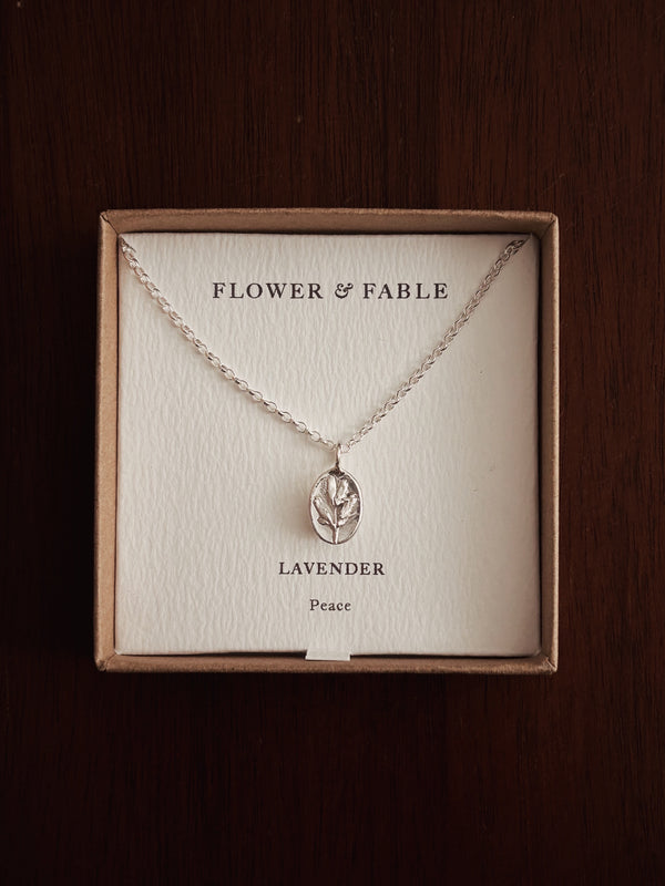 Lavender Flower Charm Necklace