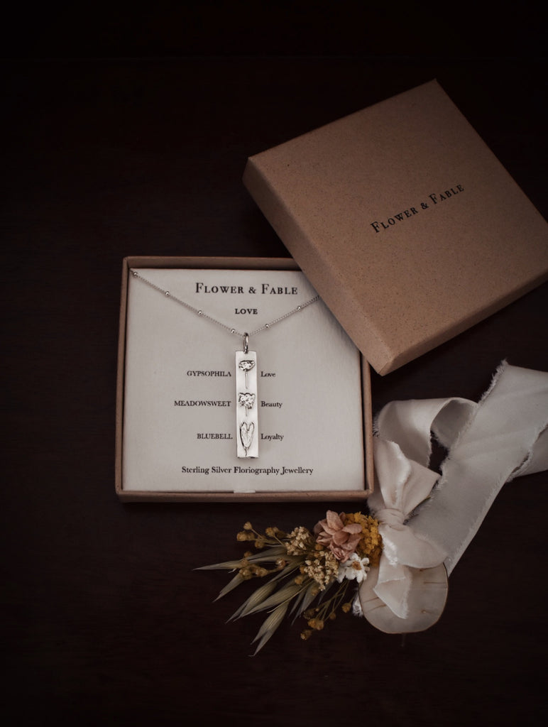 Sterling Silver Love Bar Necklace Box