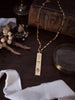 Gold Travel Bar Pendant & Necklace Chain
