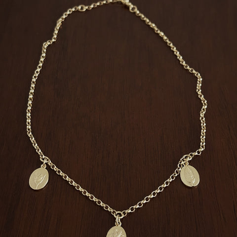 Sterling Silver 3 charm necklace 