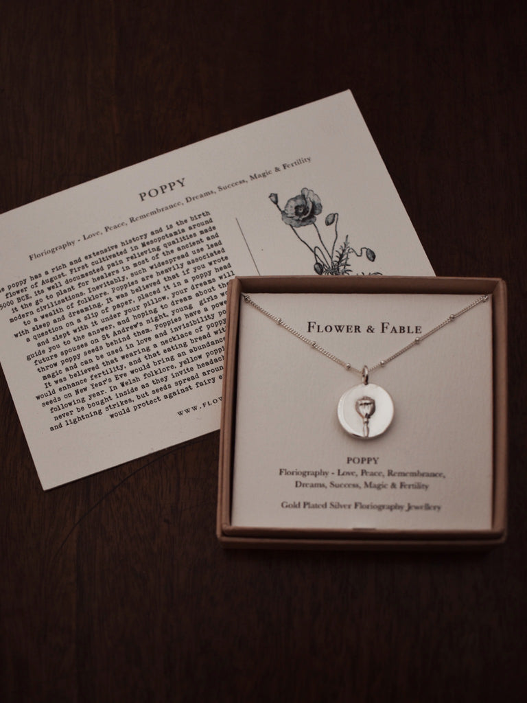 Poppy Coin Charm Necklace - Sterling Silver