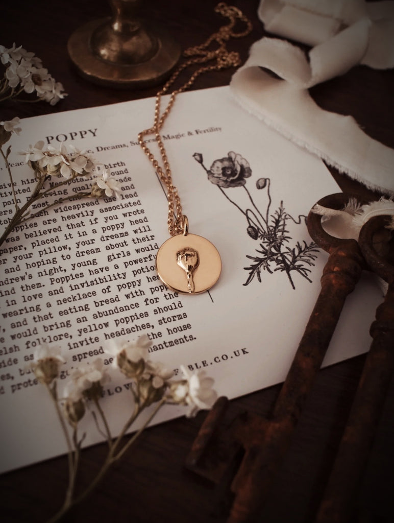 Gold Poppy Coin Necklace