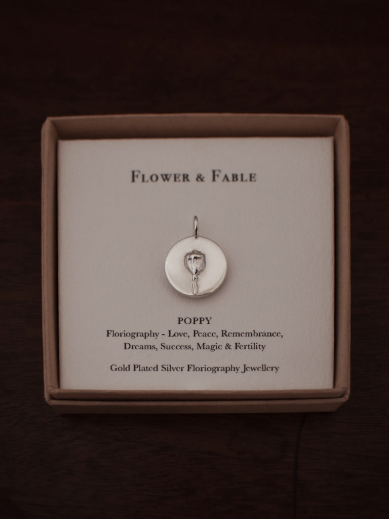 Poppy Coin Charm - Sterling Silver
