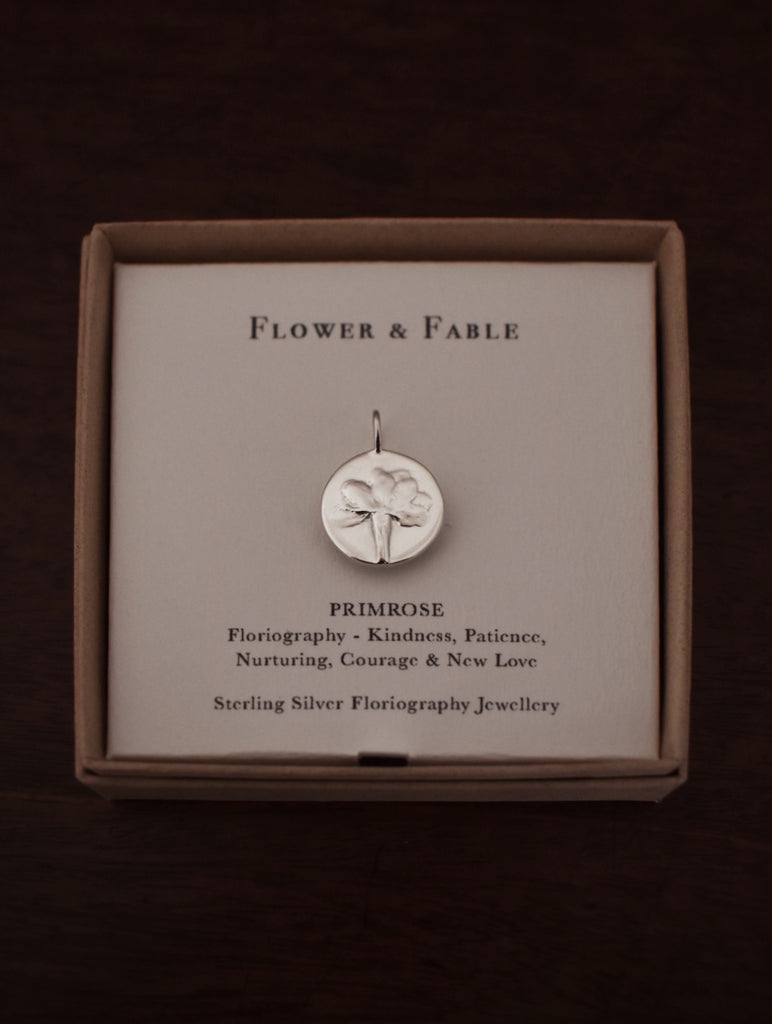 Primrose Coin Charm - Sterling Silver