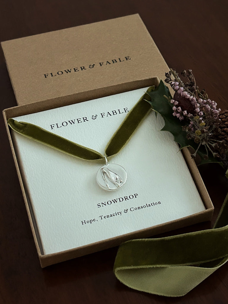 Silver snowdrop charm