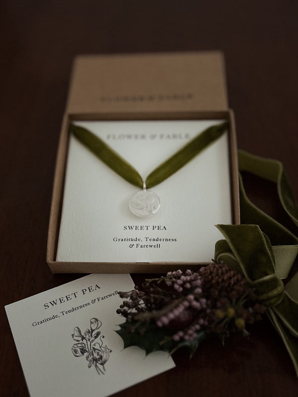 Sweet Pea Coin Charm Necklace - Sterling Silver