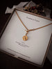 Gold Violet Coin Watch Chain Necklace