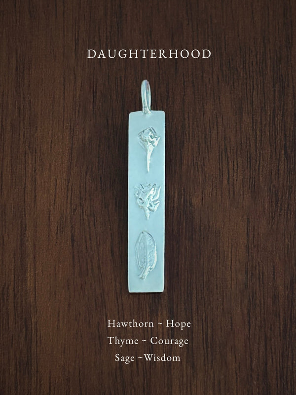 DAUGHTERHOOD ~ Bar Pendant - Flower & Fable