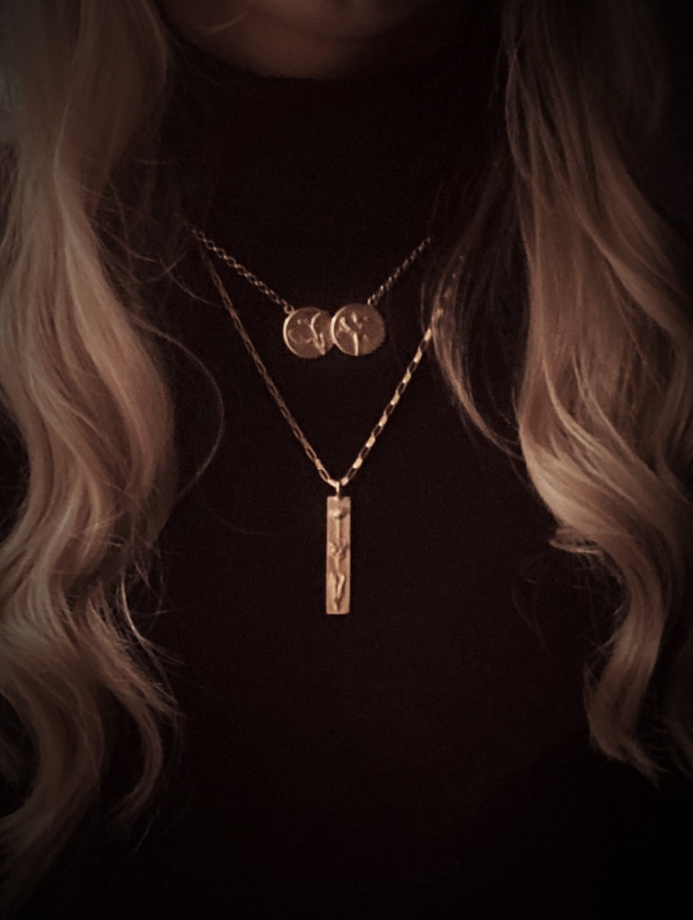 Double Coin Necklace - Flower & Fable