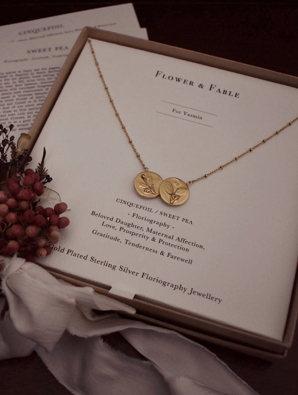 Double Coin Necklace - Flower & Fable