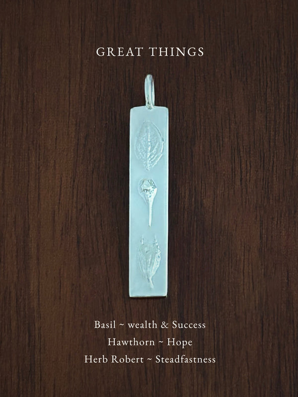 GREAT THINGS ~ Bar Pendant - Flower & Fable