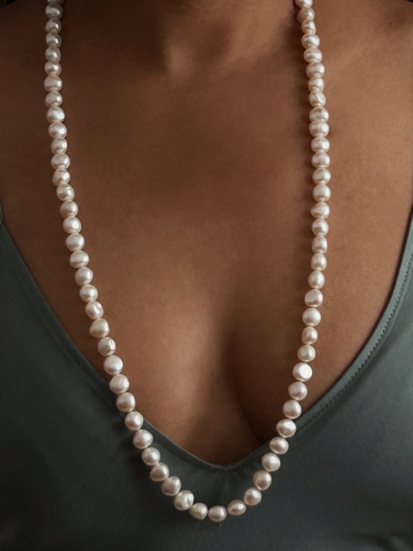 HAND KNOTTED PEARL NECKLACE (Necklace Only) - Flower & Fable