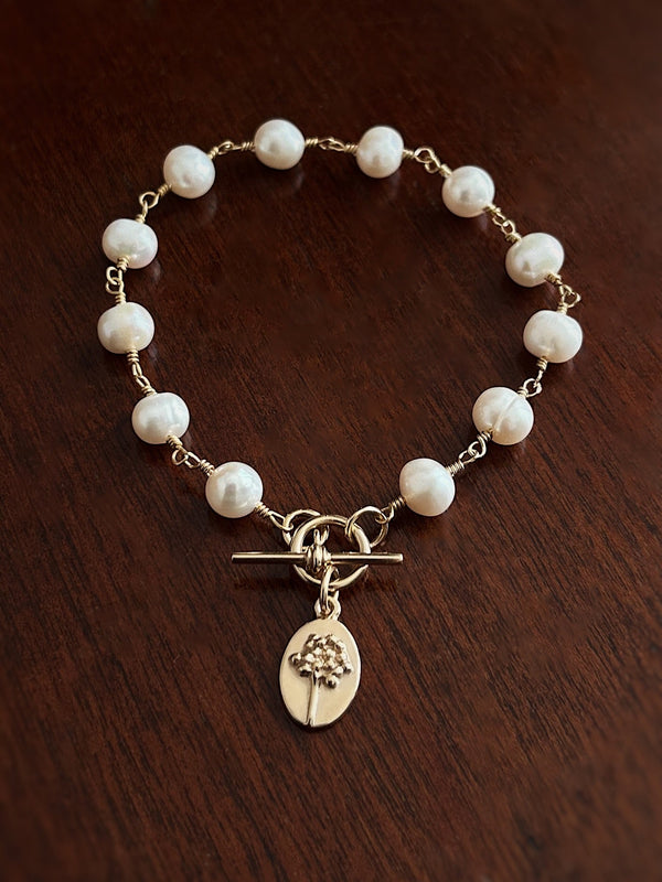 HAND-WIRED PEARL BRACELET (Bracelet Only) - Flower & Fable