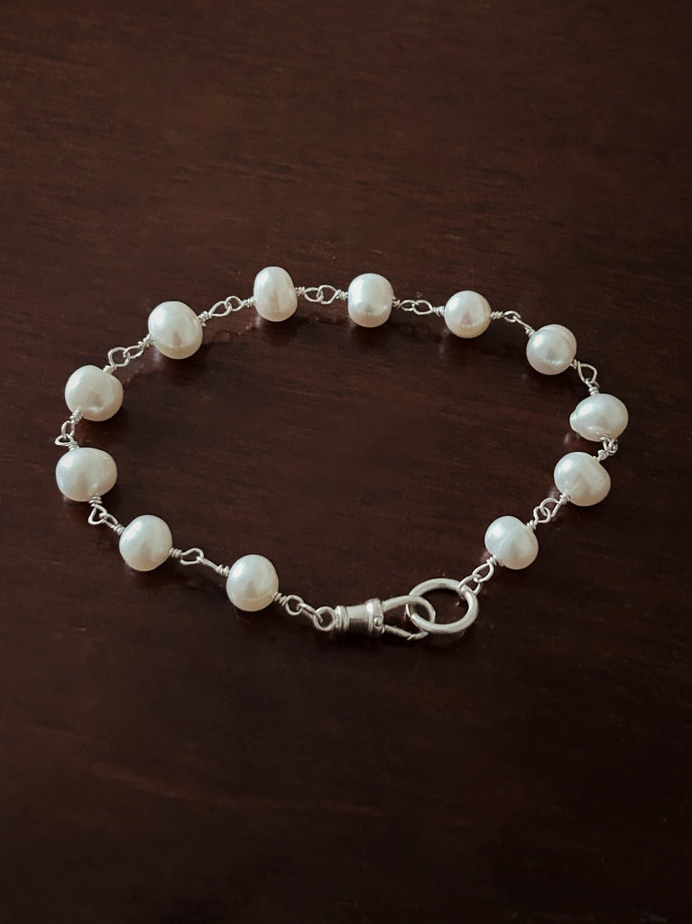 HAND-WIRED PEARL BRACELET (Bracelet Only) - Flower & Fable