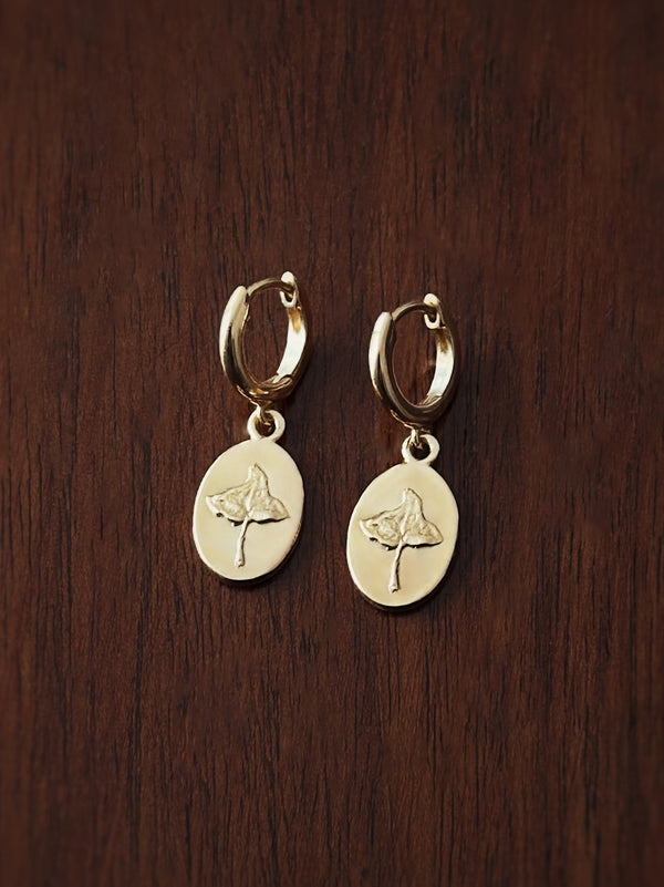 Huggie Hoop Charm Earrings - Flower & Fable