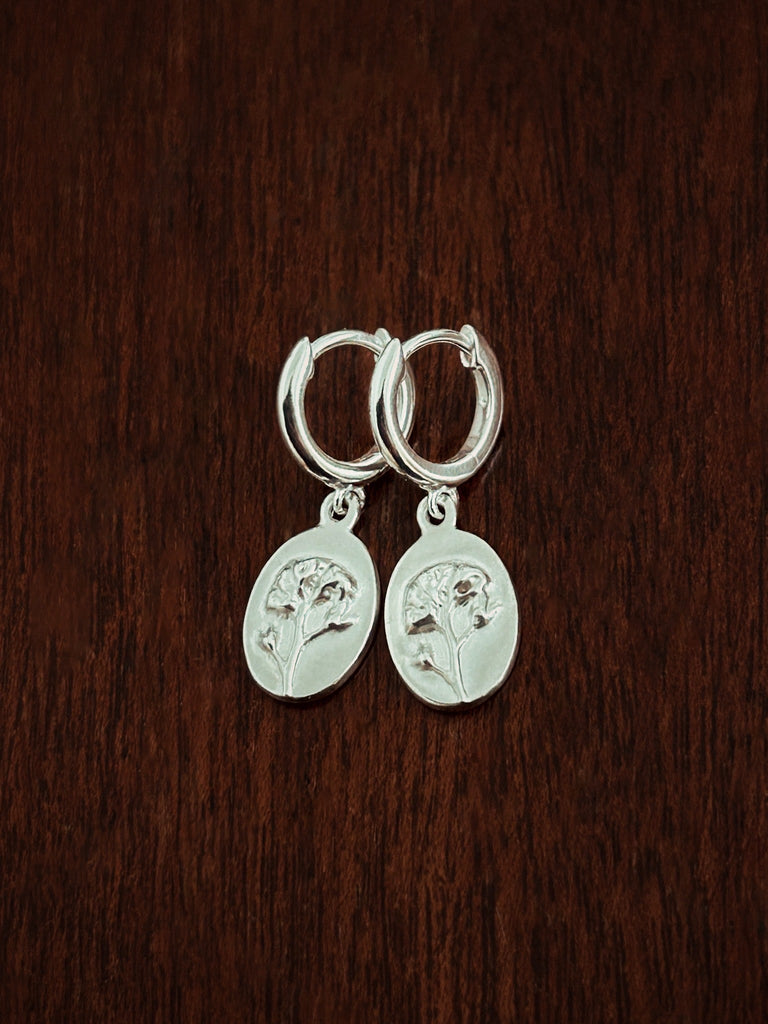 Huggie Hoop Charm Earrings - Flower & Fable