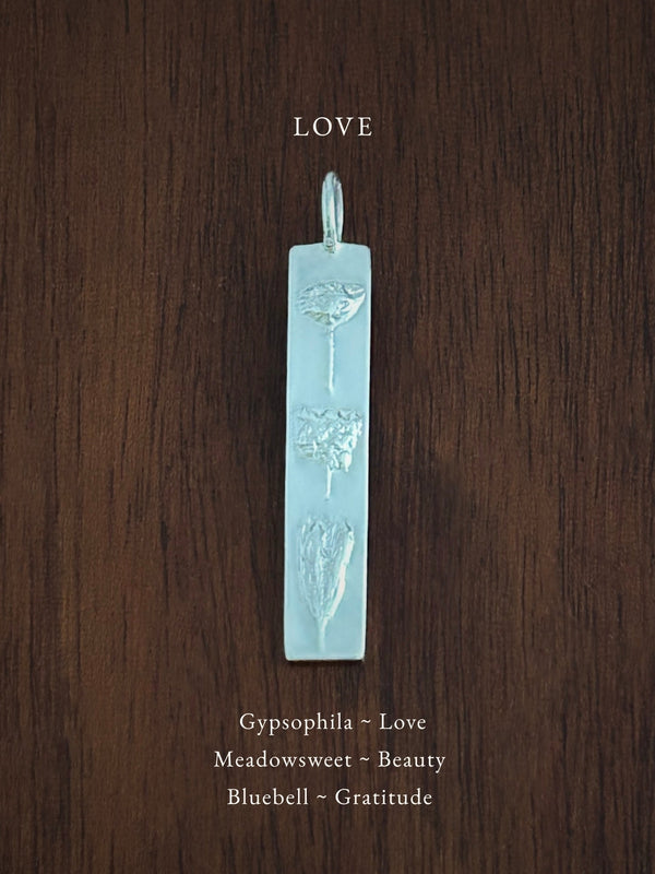 LOVE ~ Bar Pendant - Flower & Fable