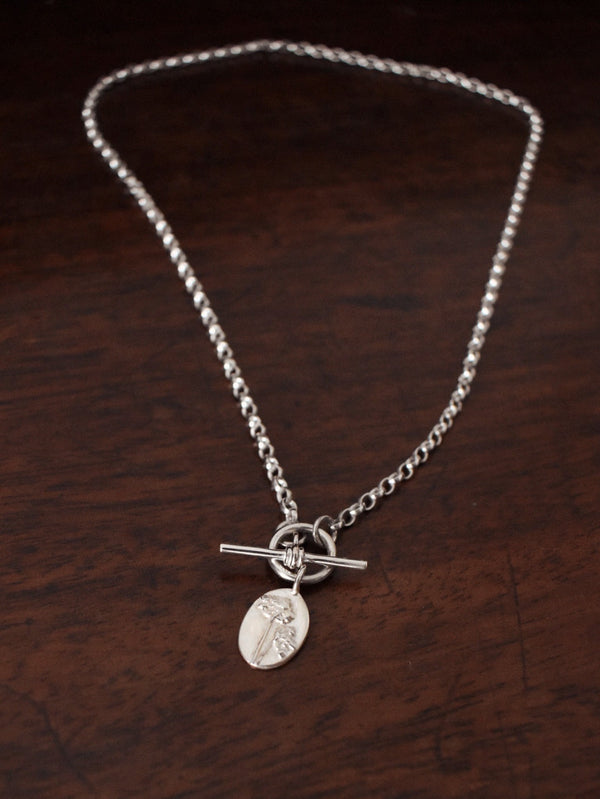 MEDIUM OVAL BELCHER T-BAR NECKLACE (Necklace Only) - Flower & Fable
