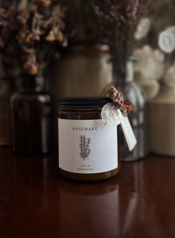 ROSEMARY CANDLE ~ For Remembrance & Love - Flower & Fable