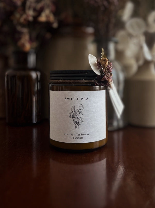 SWEET PEA CANDLE ~ For Gratitude, Tenderness & Farewell - Flower & Fable