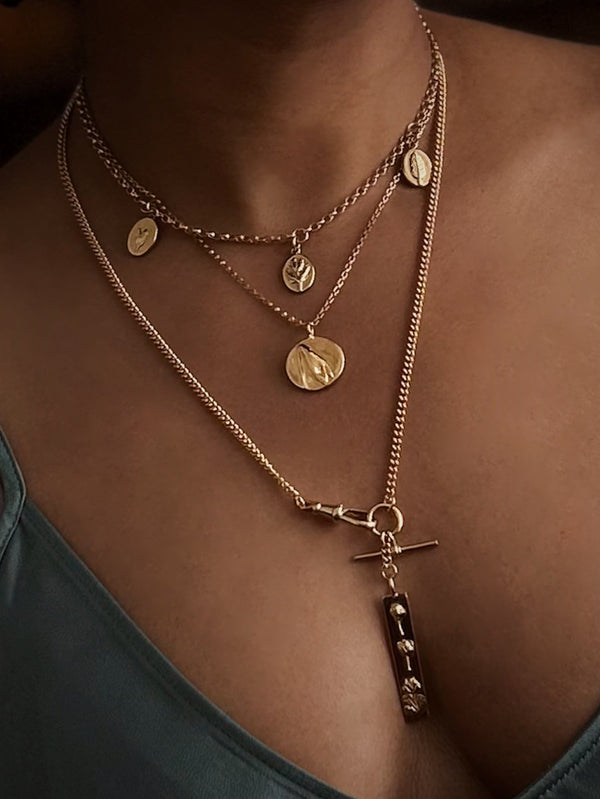 TRIPLE CHARM BELCHER NECKLACE - Flower & Fable