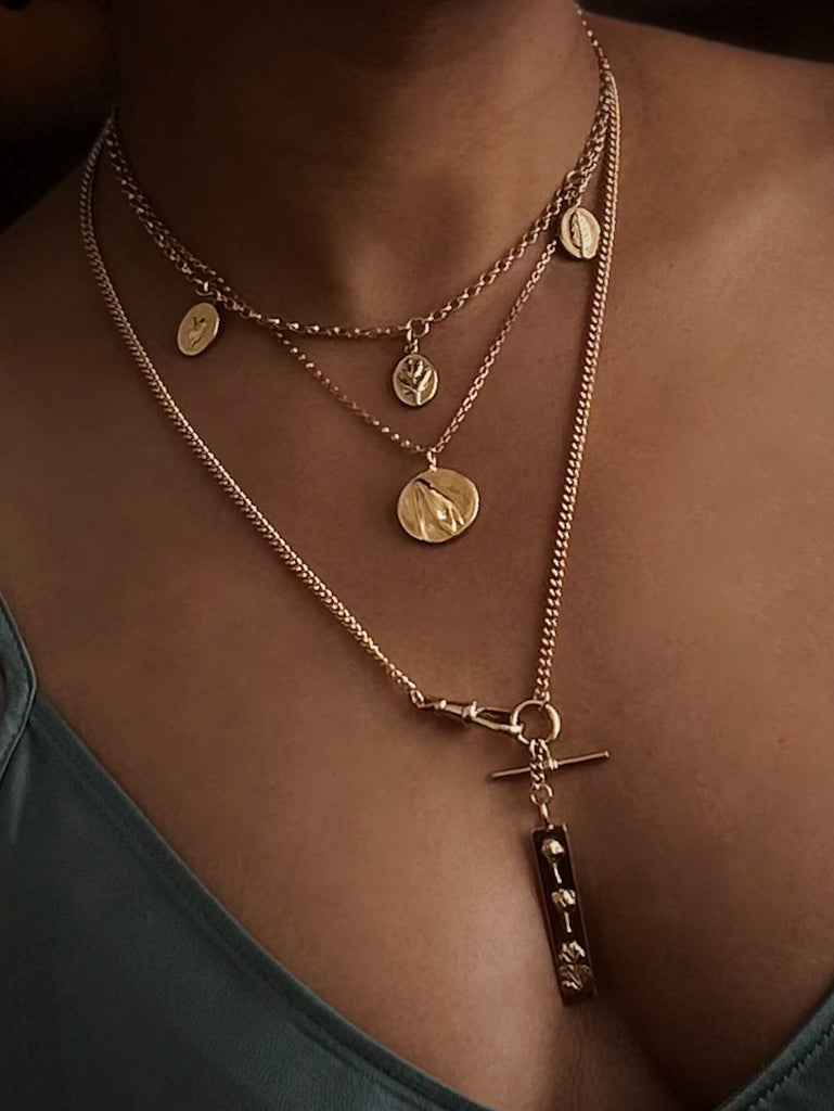 TRIPLE CHARM BELCHER NECKLACE - Flower & Fable