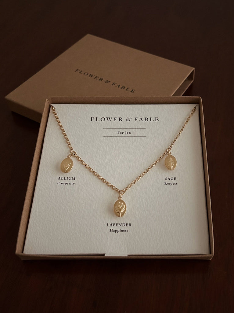 TRIPLE CHARM BELCHER NECKLACE - Flower & Fable
