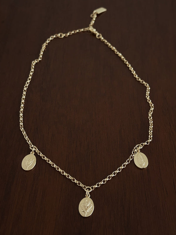 TRIPLE CHARM BELCHER NECKLACE - Flower & Fable